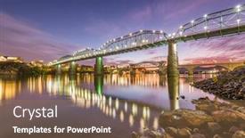  Presentation with chattanooga - Colorful PPT theme enhanced with chattanooga-tennessee-usa-river backdrop and a coral colored foreground