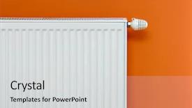 Presentation with orange - Amazing slide deck having chauffage - heating radiator attached backdrop and a  colored foreground