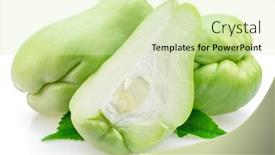  Presentation with fruit - Slides with chayote-fruit-and-half background and a soft green colored foreground