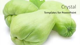  Presentation with fruits - Slide set enhanced with chayote-fruits-with-leaf-isolated background and a soft green colored foreground