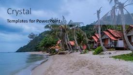  Presentation with cheap - Colorful slide set enhanced with cheap-bungalows-for-backpackers backdrop and a light blue colored foreground