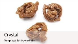  Presentation with ramadan - Audience pleasing theme consisting of chebakia moroccan honey cookies special for the time of ramadan isolated on white background backdrop and a lemonade colored foreground