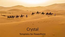  Presentation with camel caravan - Cool new slides with chebbi near merzouga morocco -camel backdrop and a gold colored foreground