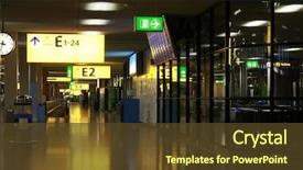  Presentation with airport - Cool new PPT layouts with custom check - hall at amsterdam's schiphol airport backdrop and a tawny brown colored foreground