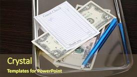  Presentation with coffee - Cool new presentation theme with check and money of coffee backdrop and a  colored foreground