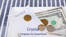  Presentation with money - Colorful PPT layouts enhanced with check and money on tray backdrop and a  colored foreground