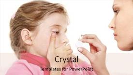  Presentation with sick child - Amazing theme having check body temperature - sick child take medicine backdrop and a lemonade colored foreground