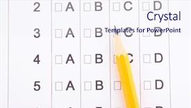  Presentation with test - Beautiful PPT layouts featuring check box - b c d test close-up backdrop and a sky blue colored foreground