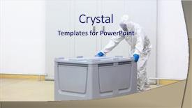  Presentation with plastic industrial - Amazing PPT layouts having check box - fully protected technician at plastic backdrop and a sky blue colored foreground