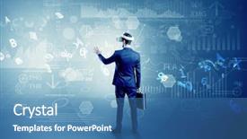  Presentation with records and reports - PPT theme with check designs - businessman checking 3d reports background and a teal colored foreground