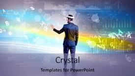  Presentation with records and reports - Slides having check designs - businessman checking 3d reports background and a violet colored foreground