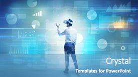  Presentation with good - Presentation consisting of check designs - good looking businessman checking reports background and a teal colored foreground