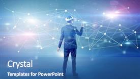  Presentation with businessman standing on maze - Beautiful PPT theme featuring check designs - young businessman standing with vj backdrop and a teal colored foreground