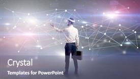  Presentation with businessman standing on maze - Colorful PPT layouts enhanced with check designs - young businessman standing with vj backdrop and a gray colored foreground