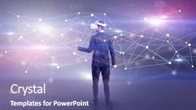  Presentation with businessman standing on maze - Cool new slide set with check designs - young businessman standing with vj backdrop and a violet colored foreground