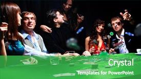  Presentation with fraud - Cool new presentation theme with check fraud - young man throwing chips backdrop and a shamrock green colored foreground