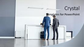  Presentation with airport - Slide deck enhanced with check in at airport reception background and a light gray colored foreground