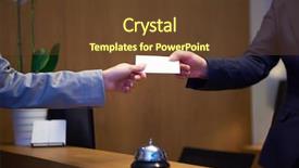  Presentation with hotel business - Audience pleasing theme consisting of check-in at the hotel backdrop and a tawny brown colored foreground