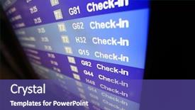  Presentation with airport - Amazing theme having check in desk in airport backdrop and a violet colored foreground