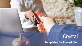  Presentation with payment - Presentation with check-in desk of hotel background and a ocean colored foreground