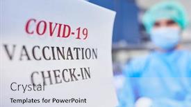  Presentation with corona - Beautiful PPT layouts featuring check-in-for-corona-vaccination backdrop and a sky blue colored foreground