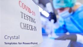  Presentation with covid coronavirus - PPT layouts having check-in-for-covid-19 background and a sky blue colored foreground