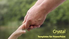  Presentation with father - PPT theme enhanced with check lead - hands of father and child background and a  colored foreground