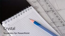  Presentation with paper line - PPT theme enhanced with black pedestal with red strip of carpet isolated on white background and a red colored foreground