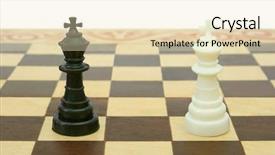  Presentation with chessboard - Theme with check lead - two kings on chessboard tie background and a lemonade colored foreground