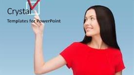  Presentation with education red - Presentation theme consisting of check mark - education and business concept background and a light blue colored foreground