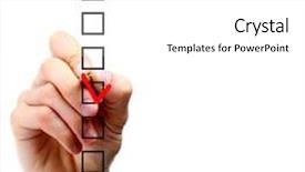  Presentation with three - Slides enhanced with check mark - hand choosing one of three background and a white colored foreground