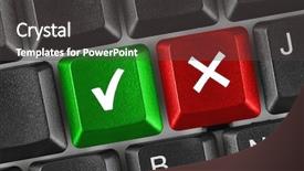  Presentation with yes - PPT theme consisting of check mark - pc keyboard with yes background and a dark gray colored foreground