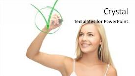  Presentation with man and woman divorce drawing - Beautiful slide set featuring check mark - smiling woman in white shirt backdrop and a white colored foreground