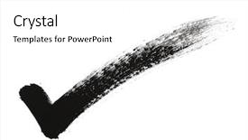  Presentation with brush stroke - Presentation consisting of check mark in bold brush background and a white colored foreground