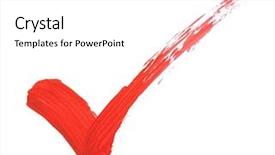  Presentation with brush stroke - Amazing PPT theme having check mark in red bold backdrop and a white colored foreground