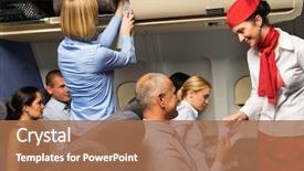  Presentation with ticket - Presentation design consisting of check passenger ticket in airplane background and a coral colored foreground