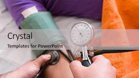  Presentation with measuring blood pressure in haitian - Slide deck having check pulse - measuring blood pressure background and a light gray colored foreground