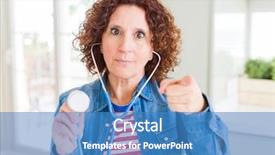  Presentation with health - Cool new PPT theme with check signs - senior woman checking health using backdrop and a teal colored foreground