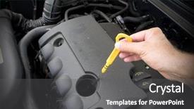  Presentation with engine - Beautiful theme featuring check the oil level backdrop and a dark gray colored foreground