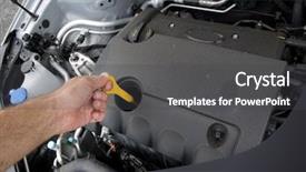  Presentation with engine - Audience pleasing presentation theme consisting of check the oil level backdrop and a dark gray colored foreground