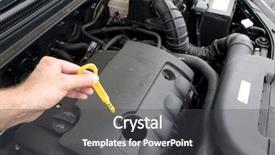  Presentation with engine - Cool new PPT layouts with check the oil level backdrop and a dark gray colored foreground