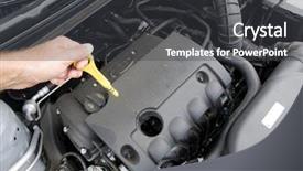  Presentation with engine - Presentation theme featuring check the oil level background and a dark gray colored foreground
