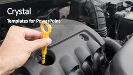  Presentation with engine - Amazing theme having check the oil level backdrop and a dark gray colored foreground