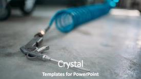  Presentation with car service - Amazing slides having check valve - car service air gun closeup backdrop and a gray colored foreground