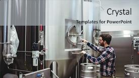  Presentation with brewery - Presentation design featuring check valve - side view of male manufacturer background and a light gray colored foreground