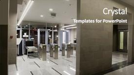  Presentation with airport security - Presentation theme enhanced with check with x-ray detector background and a gray colored foreground