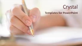  Presentation with recruitment application - Colorful slide set enhanced with checkbox - hand with pen over application backdrop and a lemonade colored foreground