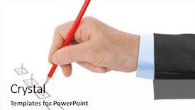  Presentation with scroll paper isolated on white - Beautiful presentation design featuring checkbox - hand with pencil and check backdrop and a white colored foreground