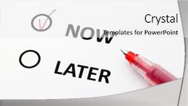  Presentation with later - Colorful slide deck enhanced with checkbox for now and later backdrop and a white colored foreground