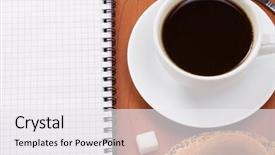  Presentation with binder - Colorful presentation enhanced with checked binder pad and coffee backdrop and a white colored foreground